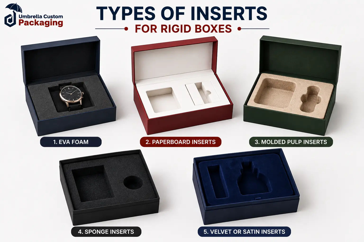 Type Of Inserts For Rigid boxs