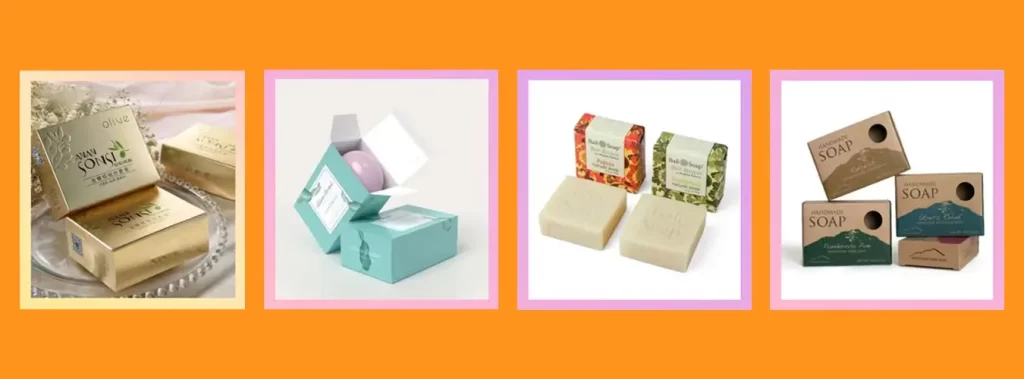 Four Types Of Soap Boxes Presented, Highlighting Creative Packaging Designs for Soap-Making Endeavors.