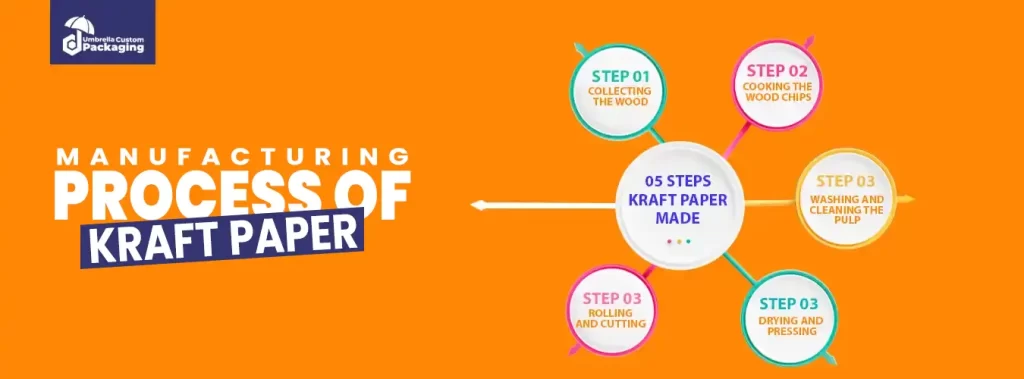 Visual representation of kraft paper manufacturing, highlighting stages involved in the production process