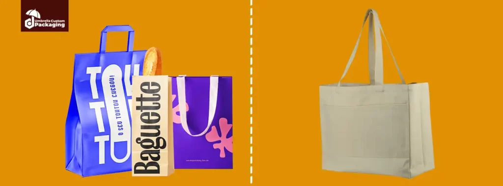 A Comparison Of Two Cotton Shopping Bags, Each Featuring A Unique Design, Emphasizing Their Versatility And Eco-Friendliness