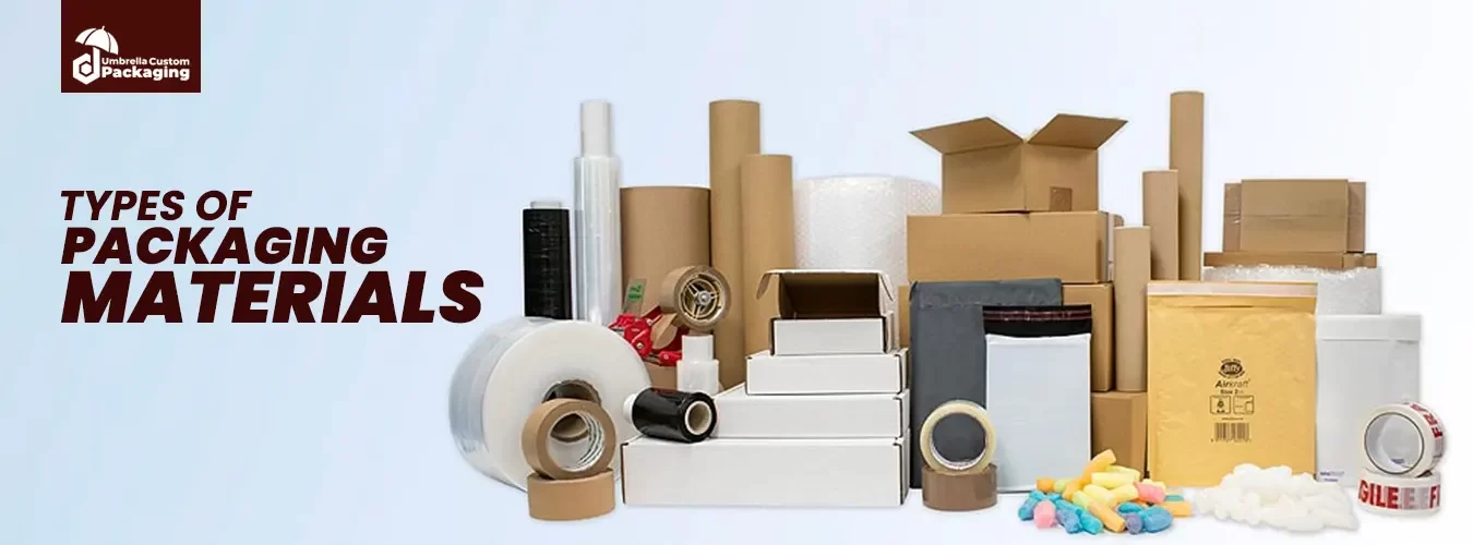 Different Types Of Packaging Materials Arranged, Featuring Cardboard, Plastic, And Sustainable Options For Multiple Purposes